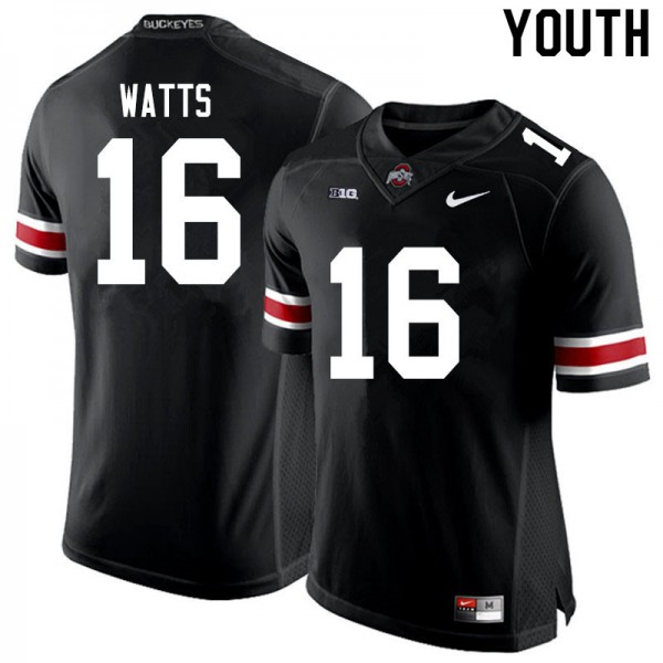 Ohio State Buckeyes #16 Ryan Watts Youth Official Jersey Black OSU56081